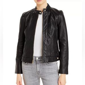 NWT Cole Haan
Leather Zip Jacket